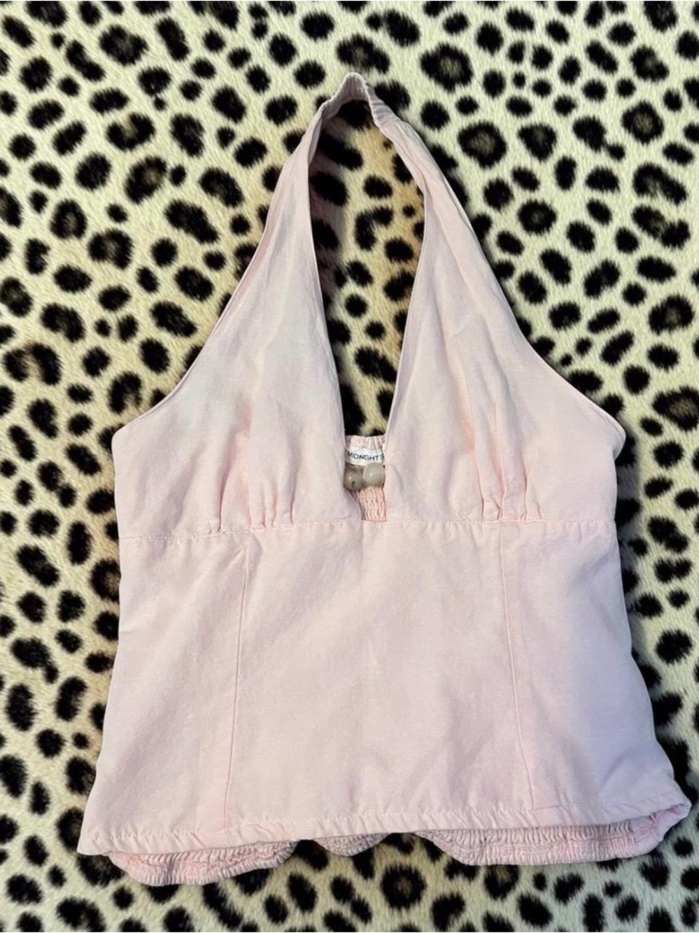Women's Light Pink Halter Tank Top by UNKNOWN BRAND